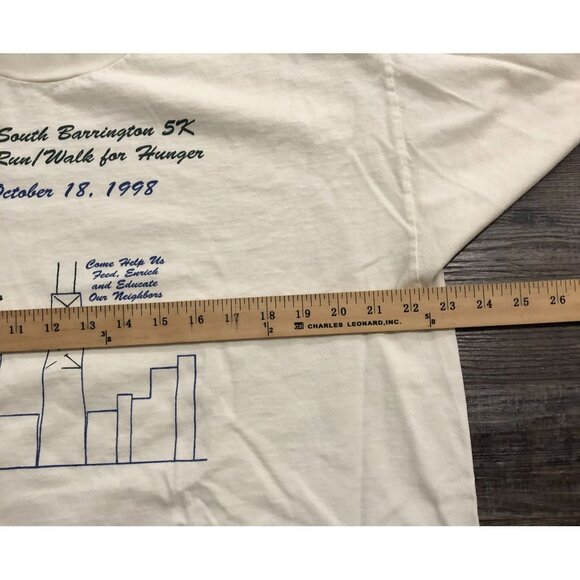 Vintage DARE 1998 South Barrington 5K Long Sleeve Tee T Shirt XL Mens White - Picture 5 of 6